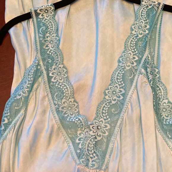 NWOT Venti6 Lace trim cami Turquoise SZ L - Picture 3 of 5